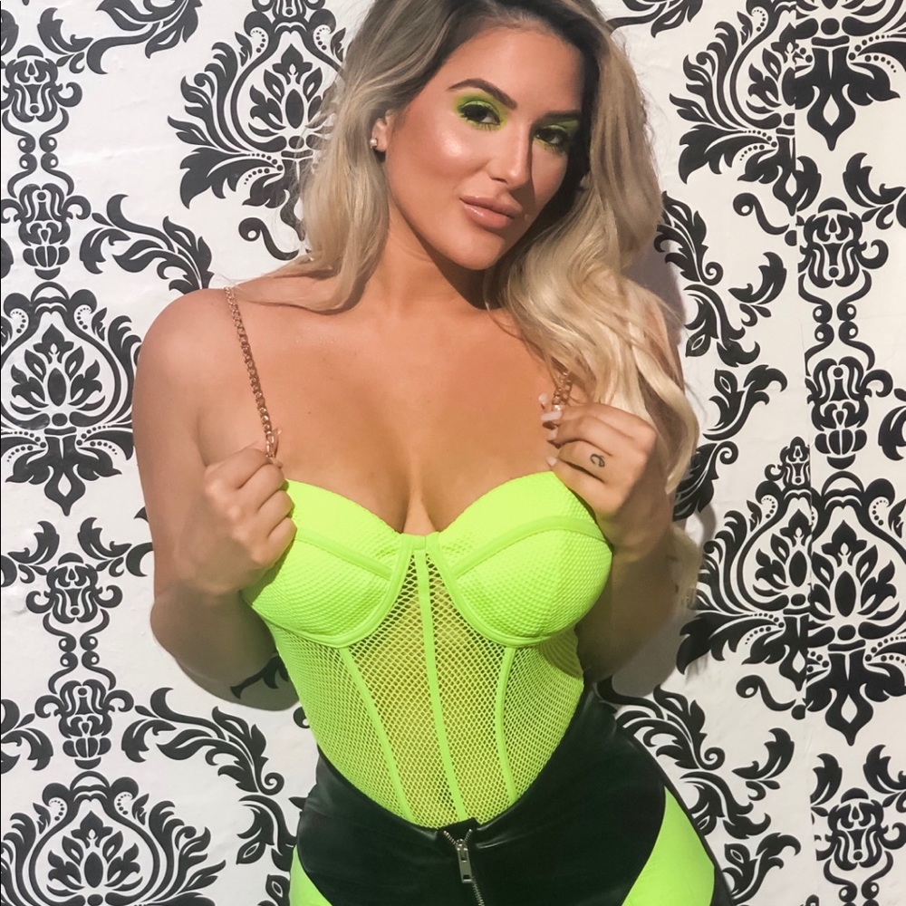 Mesh neon body suit